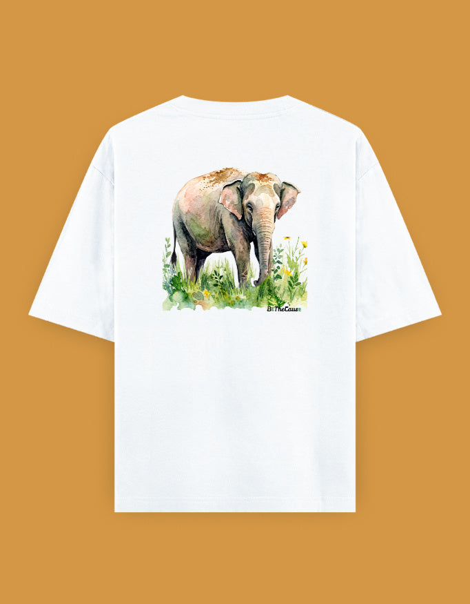 Back view of Elephant Full - Unisex Oversized Classic T-Shirt