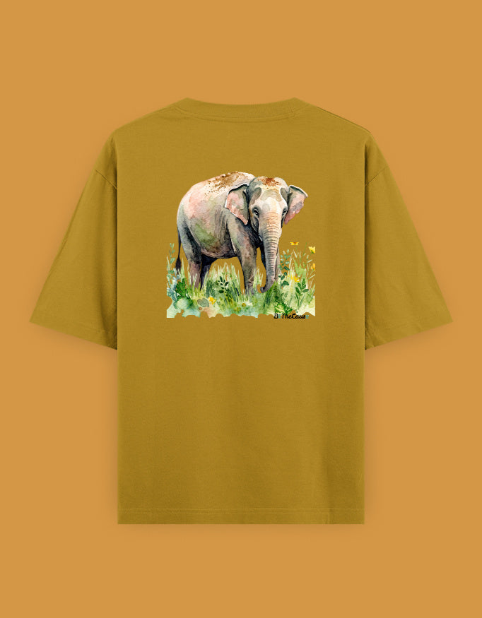 Back view of Elephant Full - Unisex Oversized Classic T-Shirt