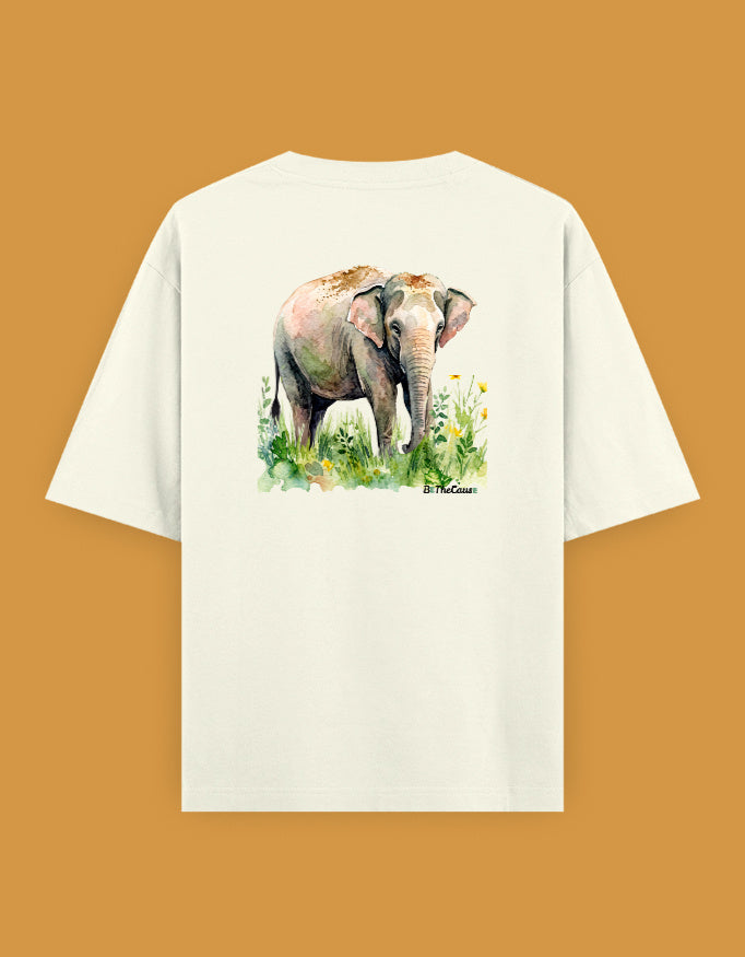 Back view of Elephant Full - Unisex Oversized Classic T-Shirt