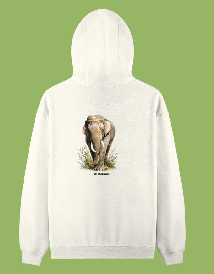 Back view of Elephant tusker - Unisex Pullover Hoodie