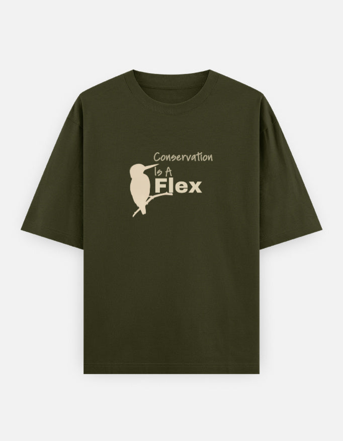 Conservation is a flex - Unisex Oversized Classic T-Shirt (Dark)