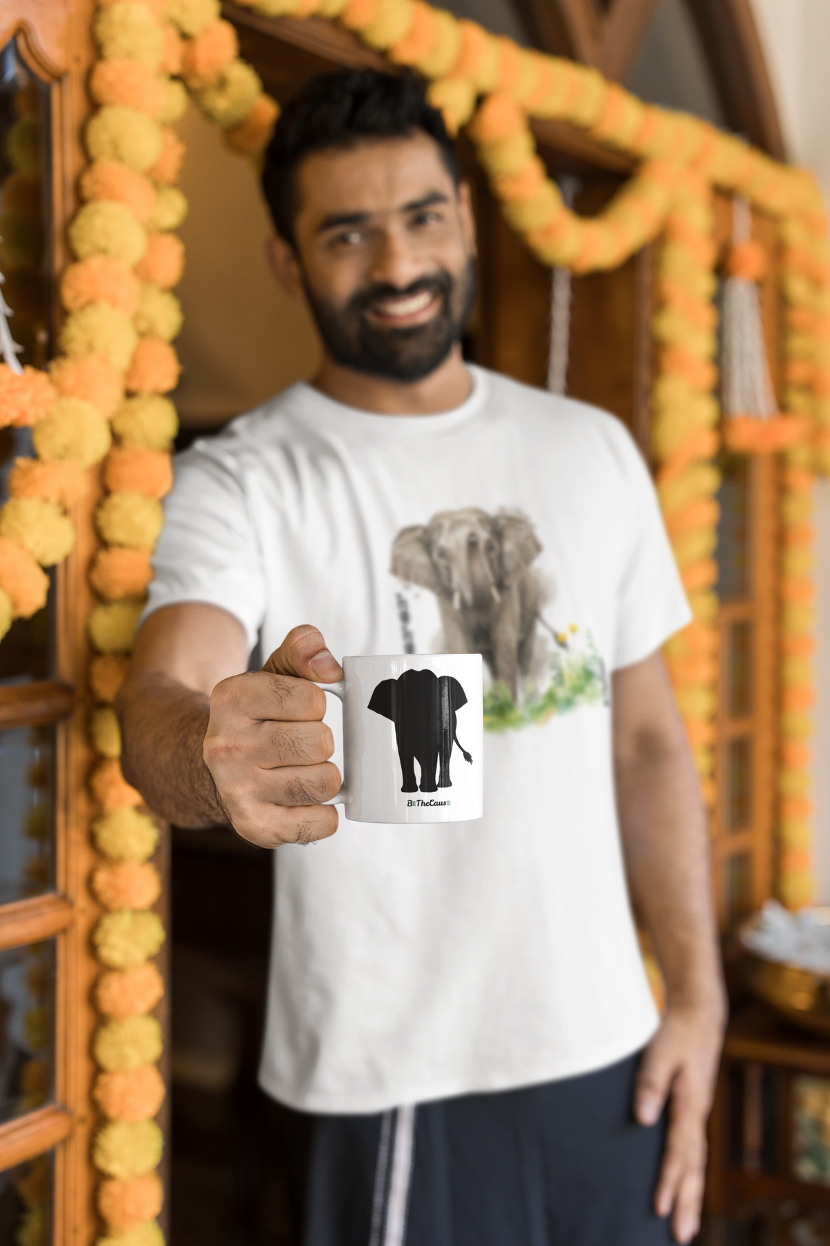 Elephant silhouette - White Coffee Mug