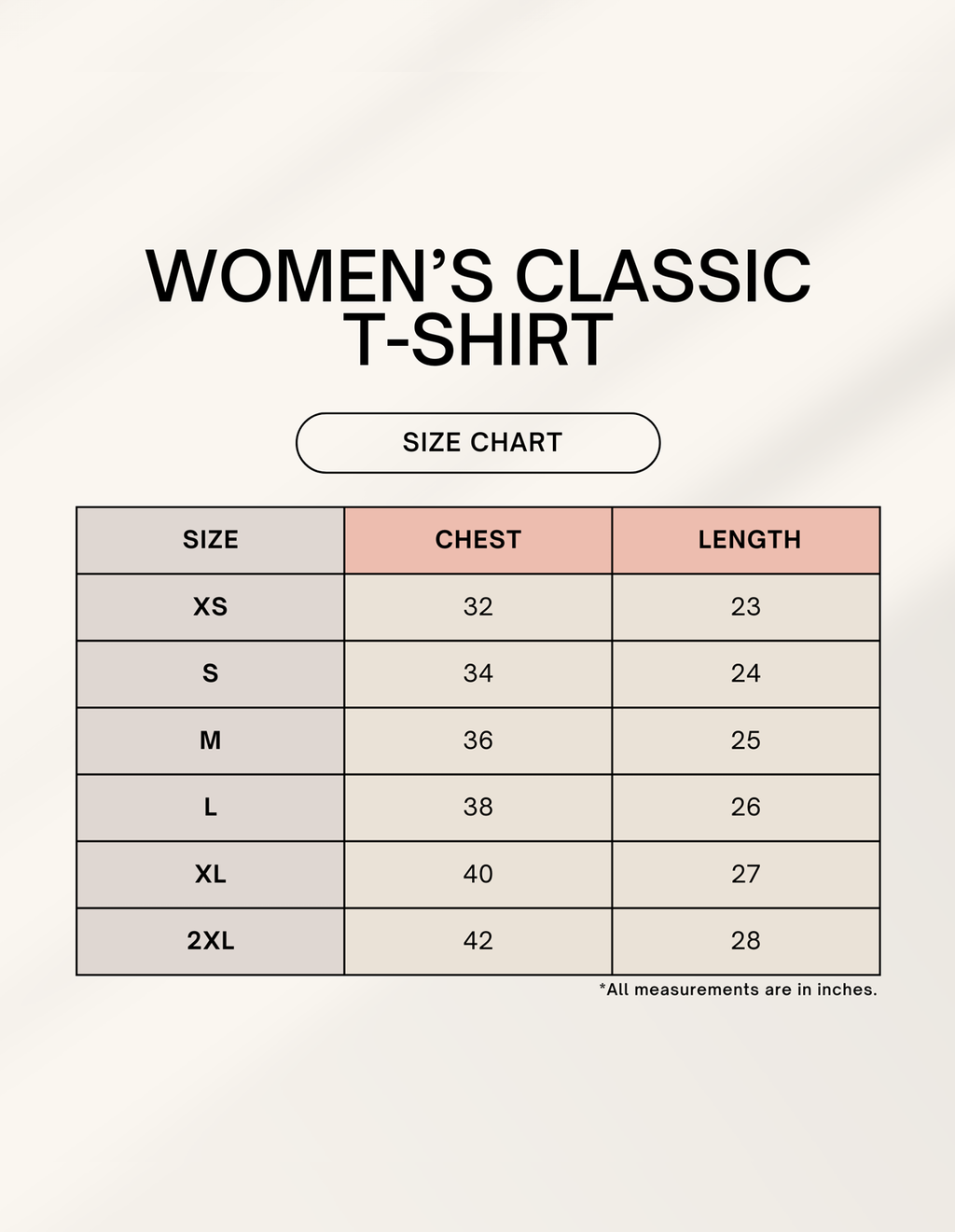 The Flowerpecker "Berry Cute" - Women's Classic T-Shirt size chart