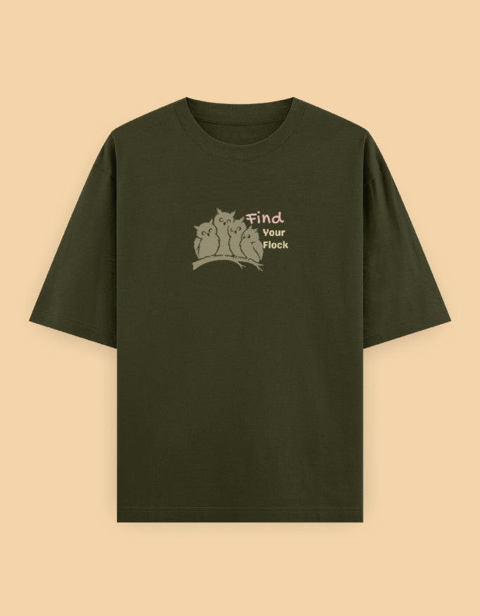 Find Your Flock - Unisex Oversized Classic T-Shirt (Dark)