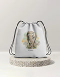 Front view of Elephant tusker (BG) - Drawstring Bag