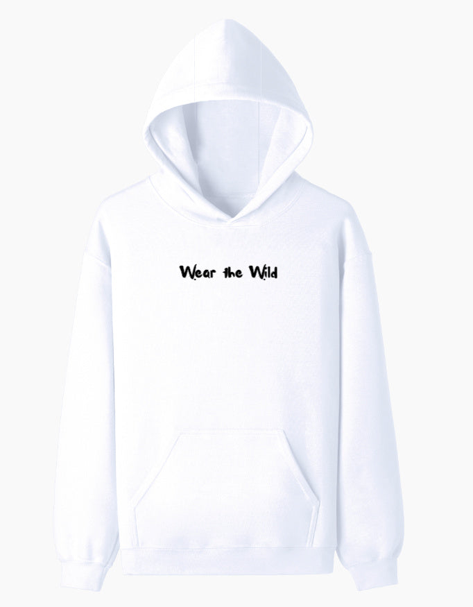Front view of Malabar Pied Hornbill "Planting tomo's forest" - Unisex Pullover Hoodie (Light)