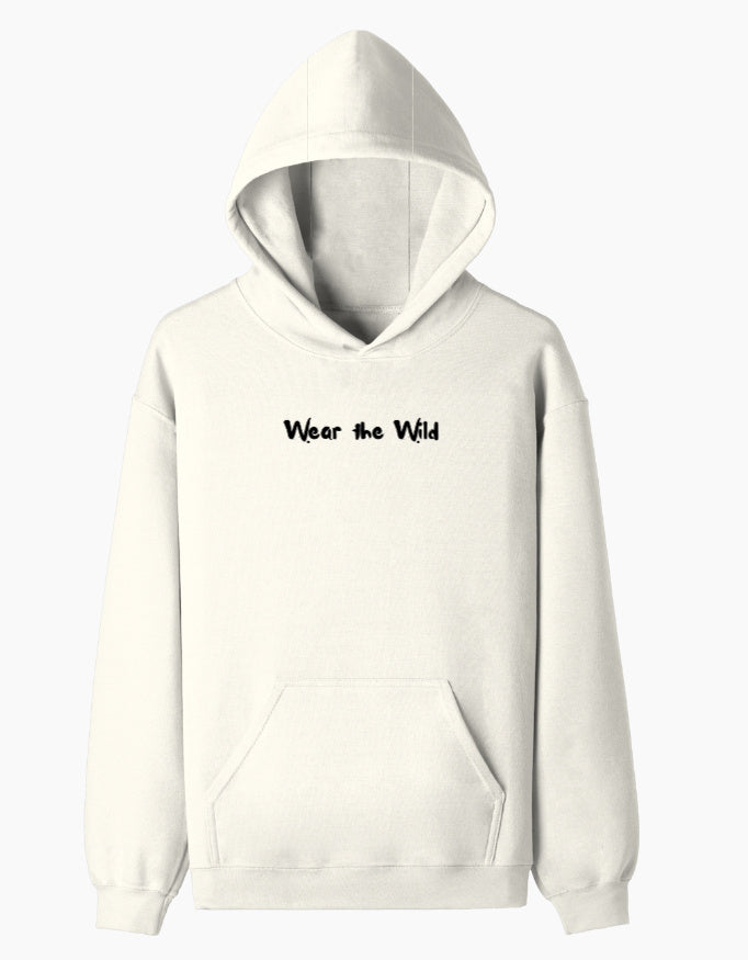 Front view of Malabar Pied Hornbill "Planting tomo's forest" - Unisex Pullover Hoodie (Light)