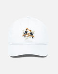 A white baseball cap featuring an embroidered graphic of two Hornbills perched on a branch with the text 'BeTheCause' printed below, set against a light gray background.