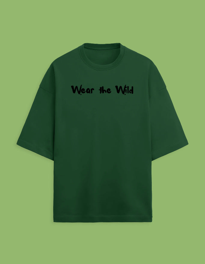 Green Tshirt with Wera the Wild tagline