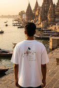 A unisex classic crew t-shirt shown from the back, featuring Paradise Fly Catcher.