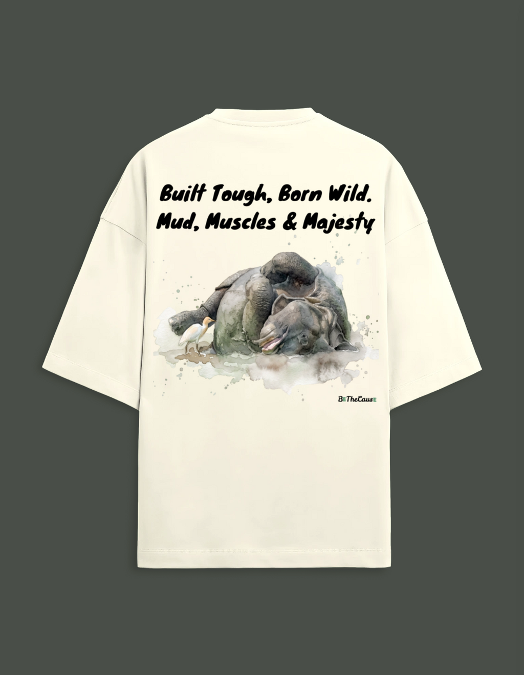 Wallowing Rhino - Unisex Terry Oversized Tee
