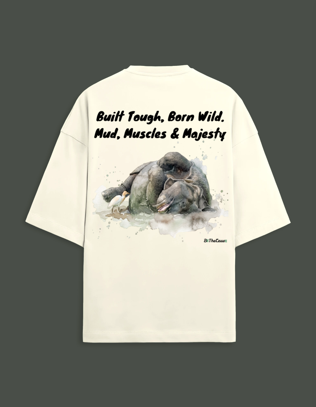 Wallowing Rhino - Unisex Terry Oversized Tee