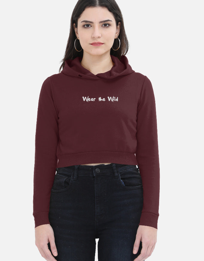 Front view of The Spotted Owlet - Female Cropped Hoodie