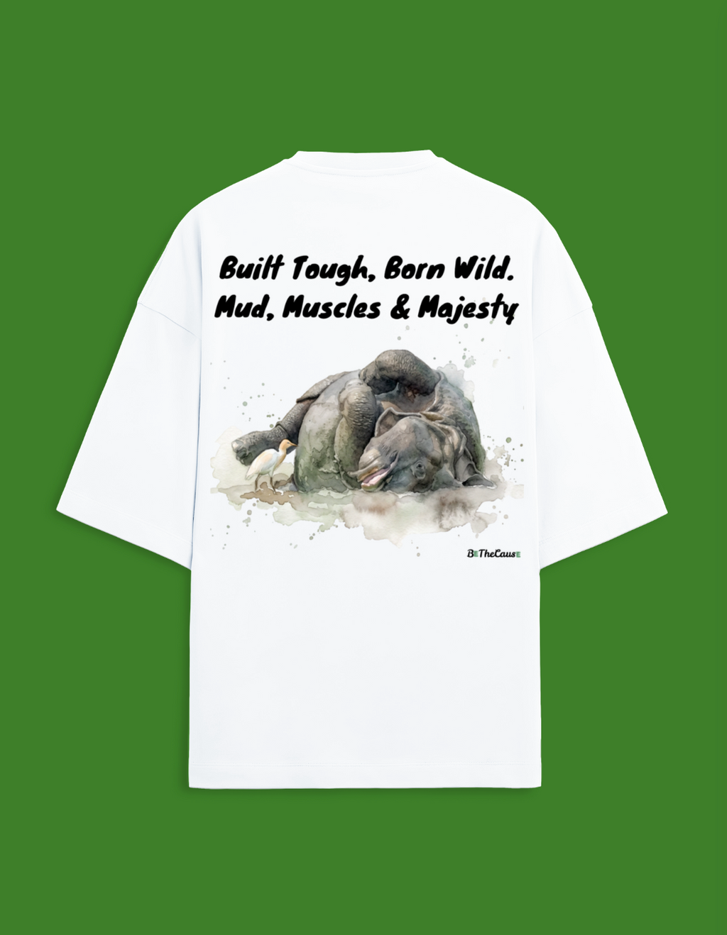 Wallowing Rhino - Unisex Terry Oversized Tee