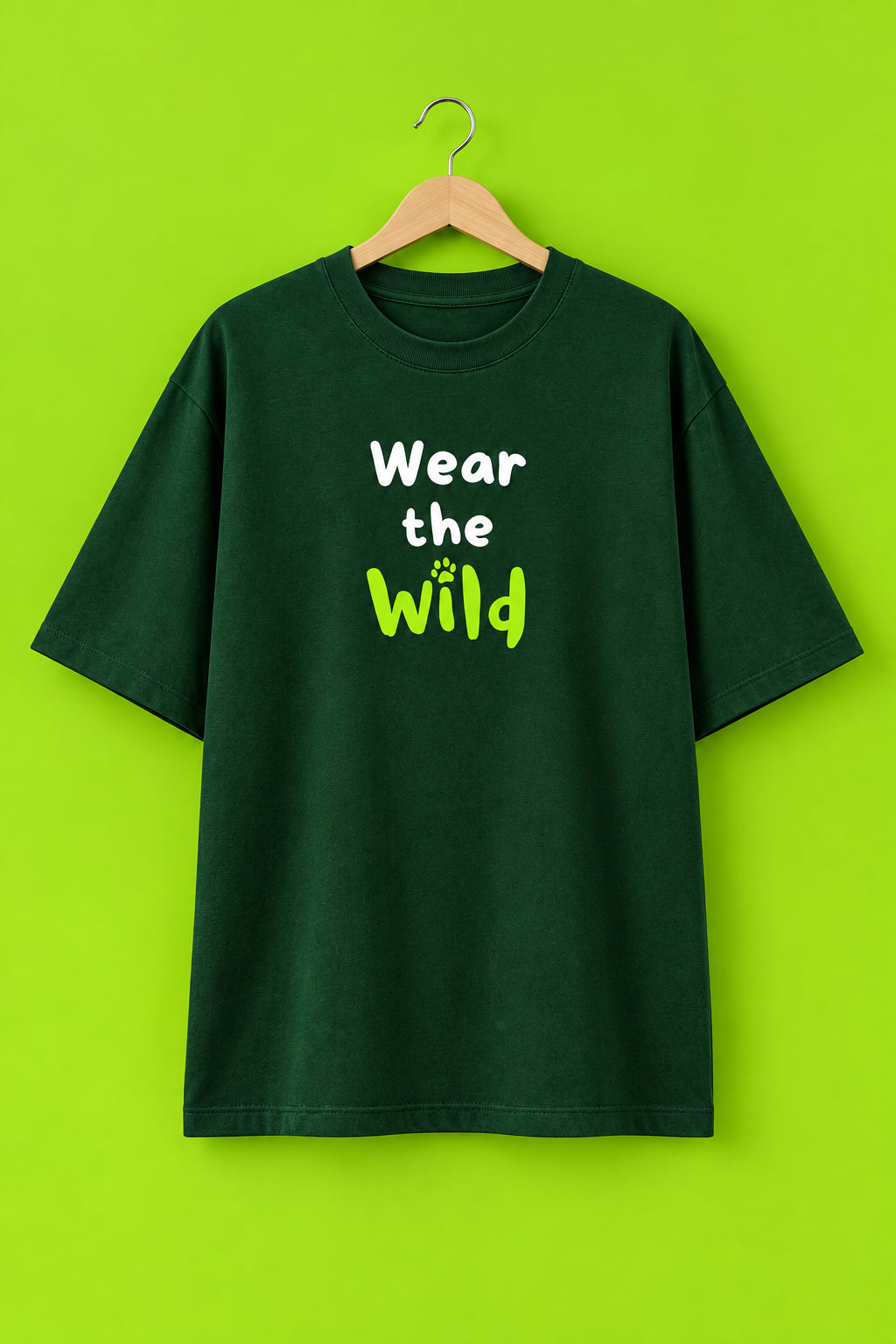 Wear the Wild (Paws) - Unisex Oversized Classic T-Shirt (Dark)