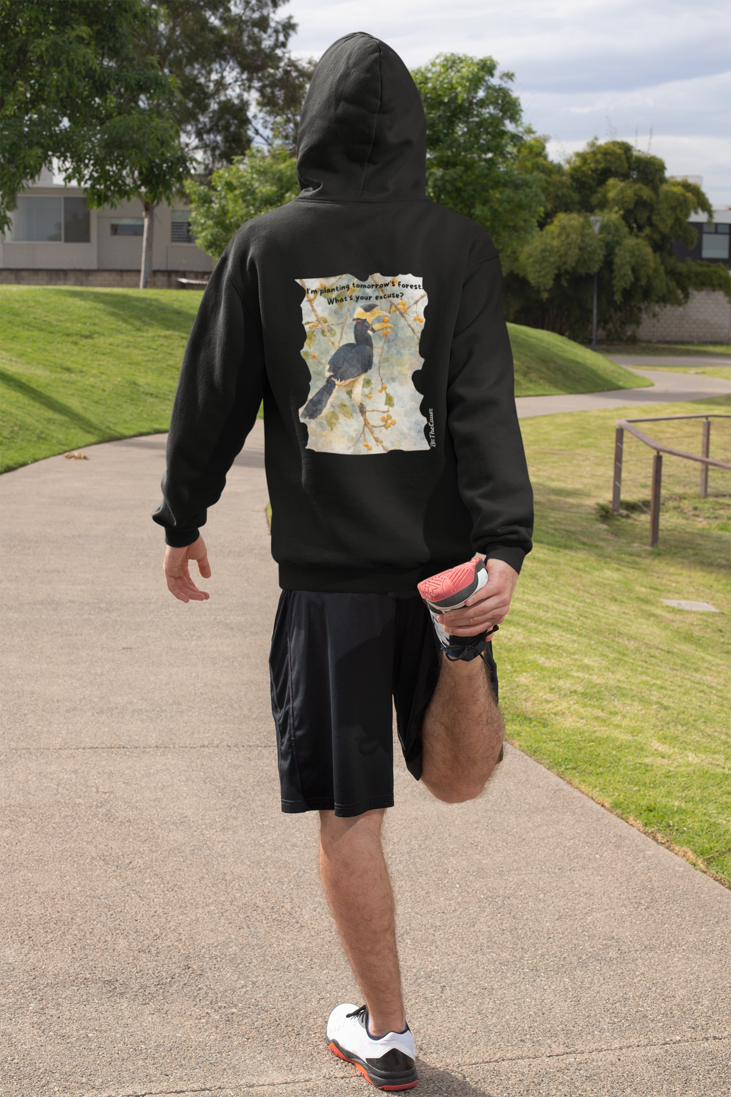 Malabar Pied Hornbill - Unisex Pullover Hoodie (Dark)